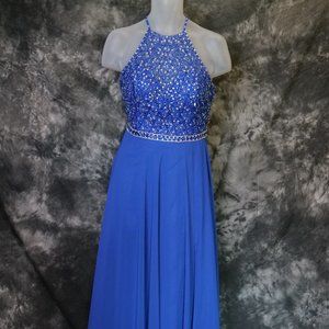 Size 16 Royal Blue Blush Prom Dress